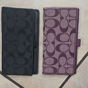 Vintage Coach Checkbook Covers Bundle Black & Purple Signature